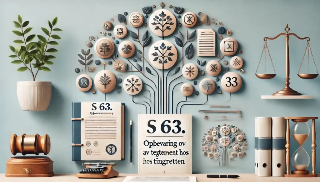 Arveloven § 63: Testament registrering og oppbevaring hos tingrett.
